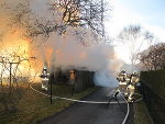Brand einer Gartenhütte in Graz Puntigam