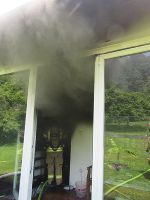 Brand eines Hauses - Eingangsbereich